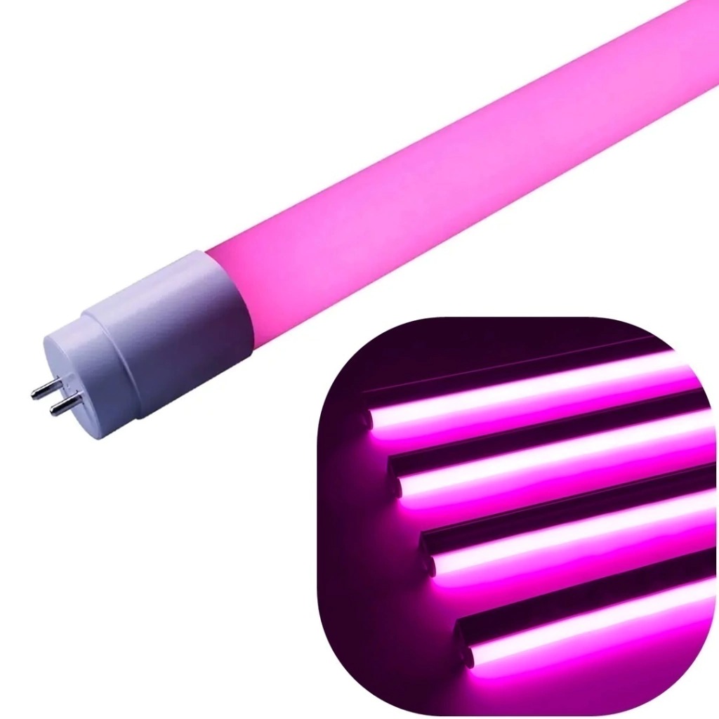 TUBULAR T8 ROSA 120CM VIDRO