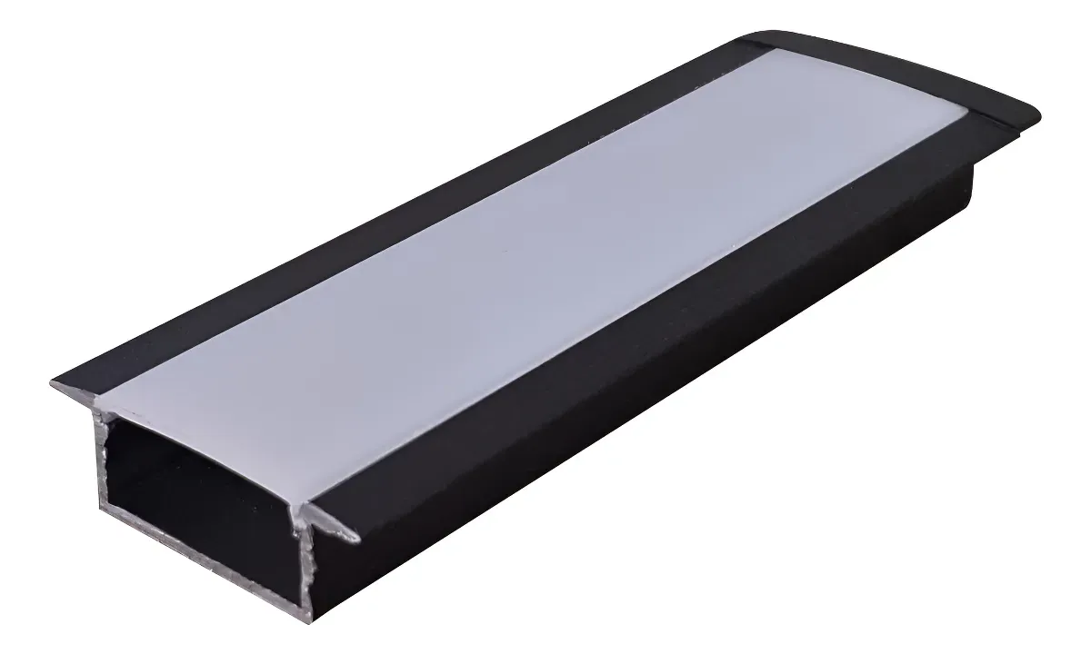 PERFIL DE LED EM ALUMINIO PRETO 39X12 EMBUTIR 39X12X1000MM