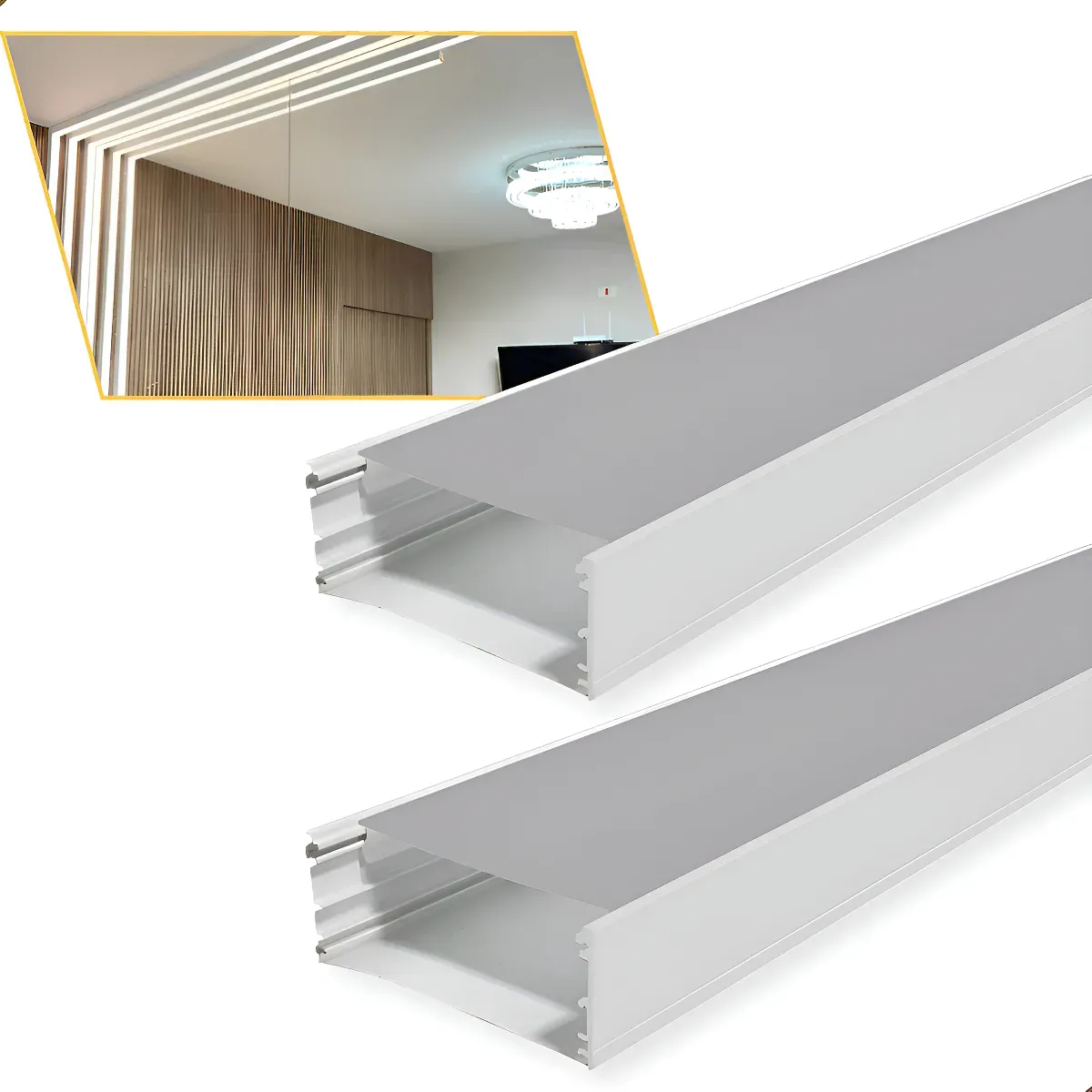 PERFIL DE LED EM ALUMINIO 50X20 SOBREPOR 50X20X1000MM