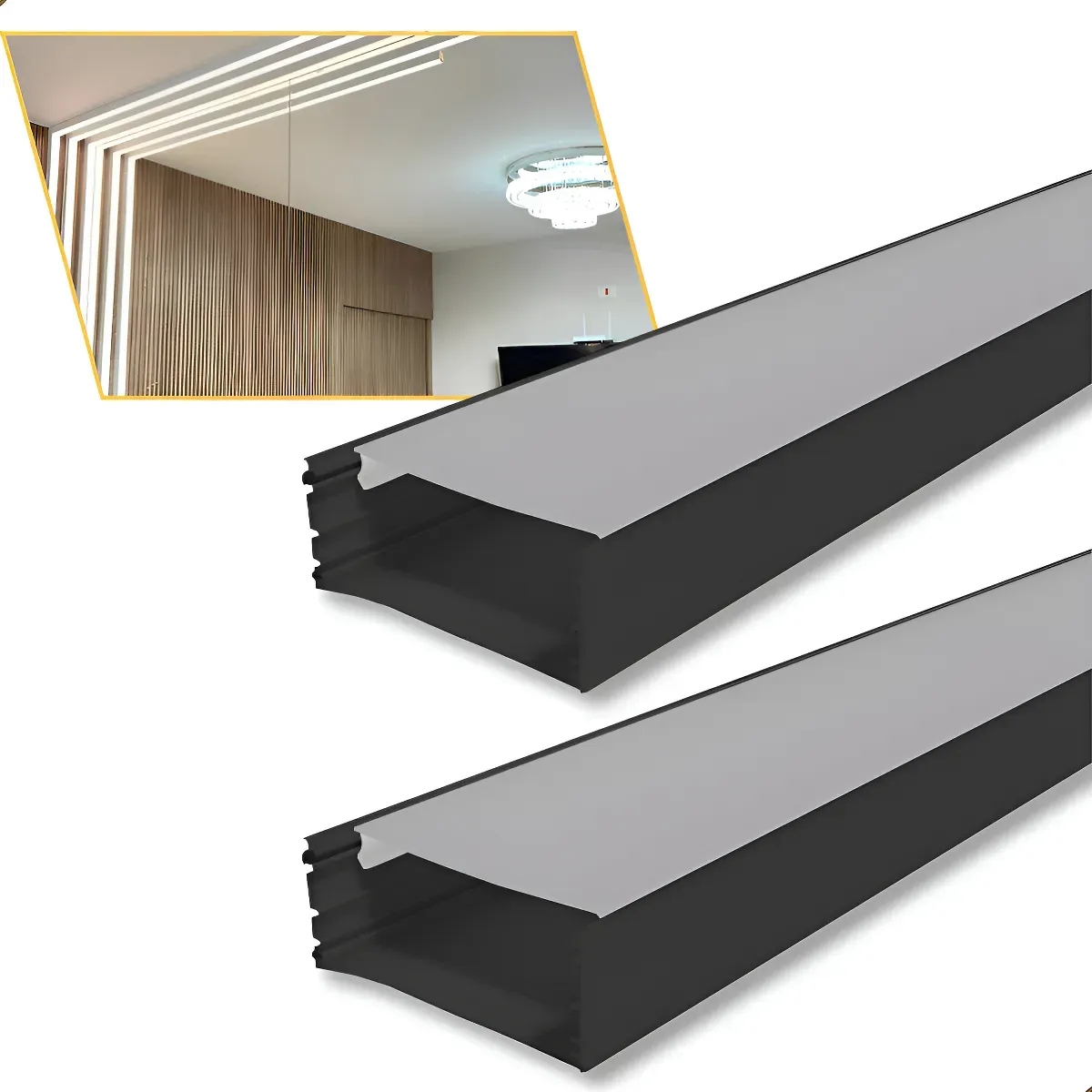 PERFIL DE LED EM ALUMINIO 50X20 SOBREPOR 50X20X1000MM - Vista 2