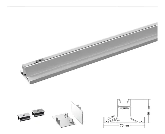 PERFIL DE LED EM ALUMINIO 75X50 SOBREPOR75X50X1000MM - Vista 2